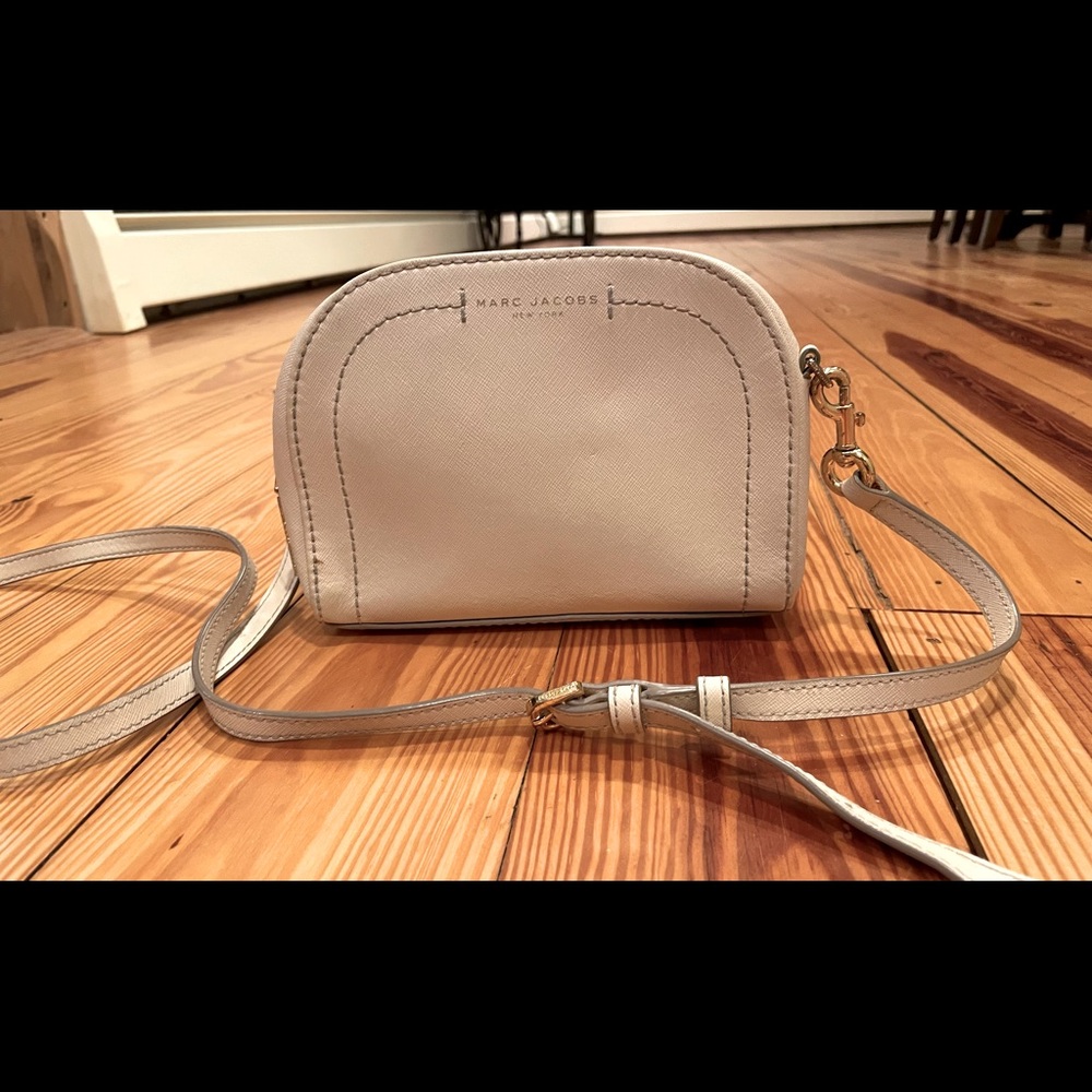 Marc Jacobs Leather Playback Crossbody Purse Beige